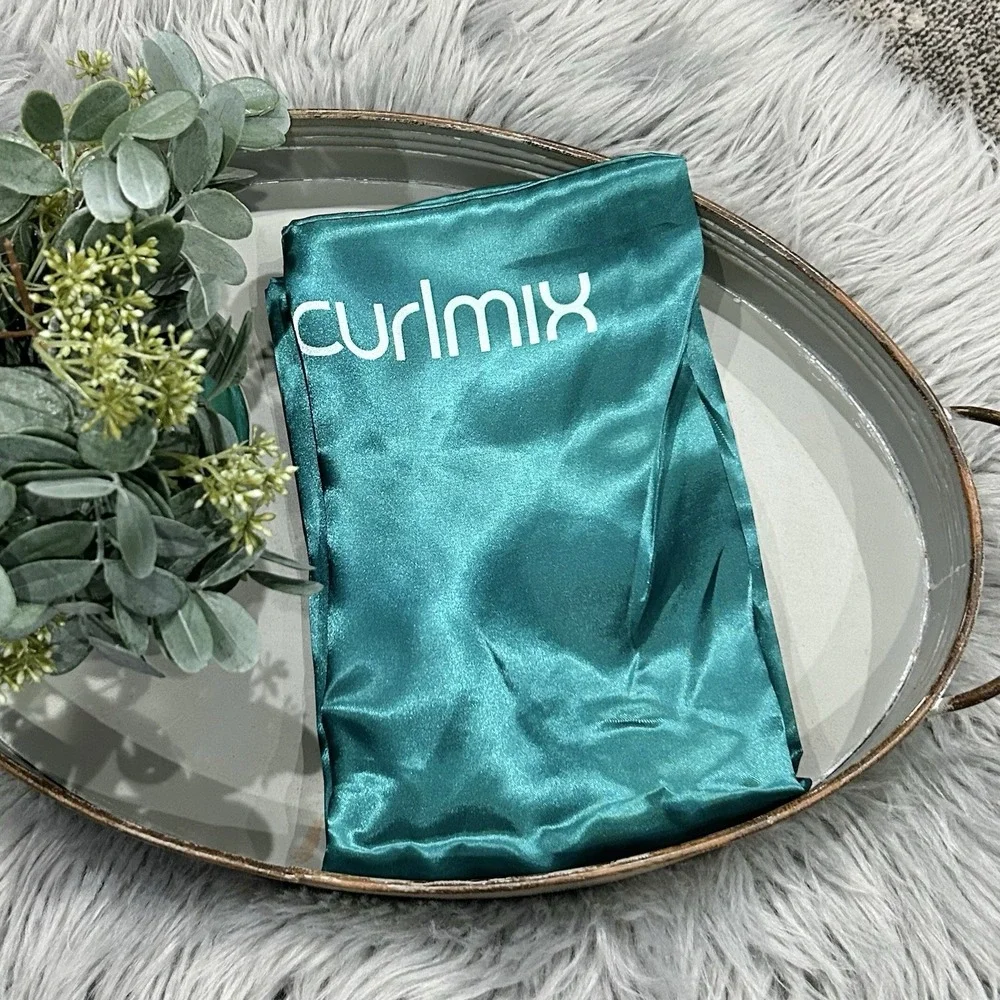 CurlMix Satin Pillowcase For Curly Hair Teal‎ Standard Size